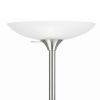 3 Way Torchiere Floor Lamp with Frosted Glass shade and Stable Base, White
