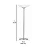 3 Way Torchiere Floor Lamp with Frosted Glass shade and Stable Base, White