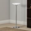 3 Way Torchiere Floor Lamp with Frosted Glass shade and Stable Base, White