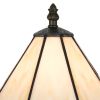 Tree Like Metal Body Tiffany Table lamp with Conical Shade,Beige and Bronze