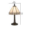 Tree Like Metal Body Tiffany Table lamp with Conical Shade,Beige and Bronze