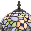 Metal Body Tiffany Table Lamp with Butterfly Design Shade, Multicolor
