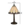 Tree Like Metal Body Tiffany Table lamp with Conical Shade,Bronze and Beige