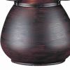 Pot Bellied Metal Body Table Lamp with Conical Mica Shade, Bronze