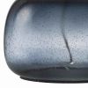 Glass Body Table Lamp with Drum Shade and Bubble Design, Blue and White