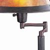 Metal Body Swing Arm Table Lamp with Conical Mica Shade, Bronze