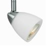 Metal Track Light with Interchangeable Round Glass Shade, Silver and White