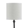 Elongated Bellied Shape Metal Accent Lamp with Drum Shade, Black