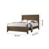 Transitional Style Wooden Eastern King Bed with Raised Molding Trim, Brown