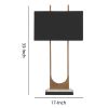 U Shaped Metal Body Table Lamp with Marble Base, Gold and Black