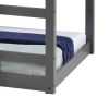 Twin Wooden Frame Loft Bed with Built In Ladder, Gray