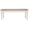 Rectangular Wooden Bench with Under seat Storage, Antique White and Brown