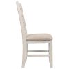 Fabric Dining Side Chair with Ladder Back, Set of 2, White and Brown