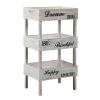 Wooden Storage Shelf with 3 Open Cases and Cut Out Handle, Antique White