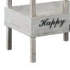 Wooden Storage Shelf with 3 Open Cases and Cut Out Handle, Antique White