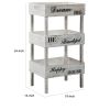 Wooden Storage Shelf with 3 Open Cases and Cut Out Handle, Antique White