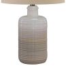 Ceramic Body Table Lamp with Brushed Details, Set of 2, Beige and White