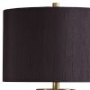 Faux Concrete and Metal Base Table Lamp, Set of 2, Brass and Gray