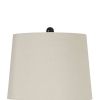Metal Table Lamp with Turned Pedestal Base, Set of 2, Bronze