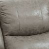 40 Inch Vegan Faux Leather Power Recliner with USB Port, Stone Gray