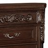 30 Inches 3 Drawer Engraved Wooden Nightstand, Brown