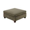 37 Inches Fabric Upholstered Wooden Ottoman, Taupe Brown