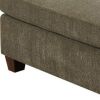 37 Inches Fabric Upholstered Wooden Ottoman, Taupe Brown