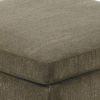 37 Inches Fabric Upholstered Wooden Ottoman, Taupe Brown
