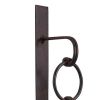 Metal Wall Sconce with Glass Hurricane and Chain Design Holder, Black