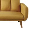 Adjustable Upholstered Sofa with Track Armrests and Angled Legs, Yellow