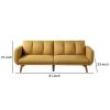 Adjustable Upholstered Sofa with Track Armrests and Angled Legs, Yellow