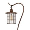 60 Inch Metal Downbridge Design Floor Lamp with Caged Shade, Rustic Bronze