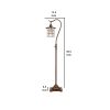 60 Inch Metal Downbridge Design Floor Lamp with Caged Shade, Rustic Bronze