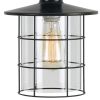 25 Inch Metal Downbridge Design Desk Lamp with Caged Shade, Dark Bronze