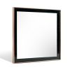 Dual Tone Stainless Steel Frame Wall Mirror, Black and Gold