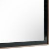 Dual Tone Stainless Steel Frame Wall Mirror, Black and Gold