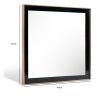 Dual Tone Stainless Steel Frame Wall Mirror, Black and Gold