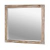 38 Inch Mirror with Rectangular Wooden Frame, Brown