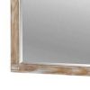 38 Inch Mirror with Rectangular Wooden Frame, Brown
