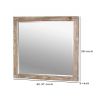 38 Inch Mirror with Rectangular Wooden Frame, Brown