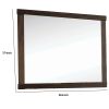 37 Inch Mirror with Rectangular Wooden Frame, Brown