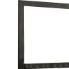 39 Inch Mirror with Rectangular Wooden Frame, Dark Gray