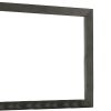 39 Inch Mirror with Rectangular Wooden Frame, Dark Gray
