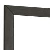 39 Inch Mirror with Rectangular Wooden Frame, Dark Gray