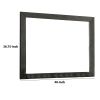 39 Inch Mirror with Rectangular Wooden Frame, Dark Gray