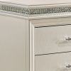 2 Drawer Nightstand with Acrylic Feet and Crystal Accents, Silver