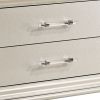 2 Drawer Nightstand with Acrylic Feet and Crystal Accents, Silver