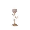 Metal Table Lamp with Floral Shade and Acrylic Crystals, Gold
