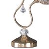 Metal Table Lamp with Floral Trumpet Shade and Crystal Accents, Gold