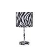 Fabric Wrapped Table Lamp with Animal Print, White and Black